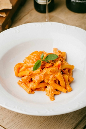 Макарончини с крабом