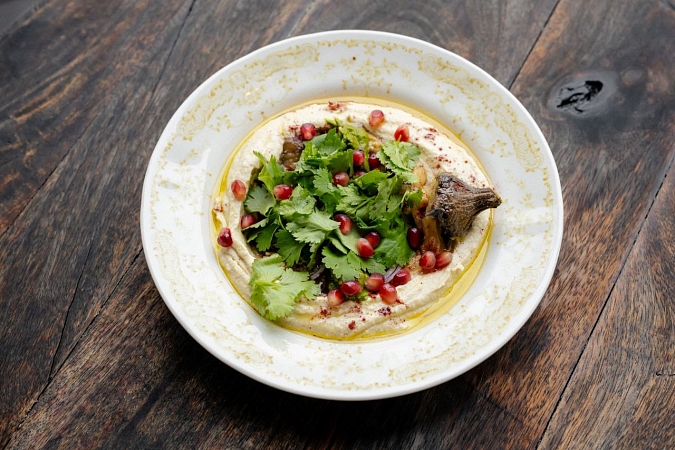 Хумус с запеченым баклажаном